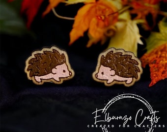 Cute hedgehog stud earrings- handmade in Scotland