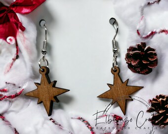 Christmas star of Bethlehem dangly earrings