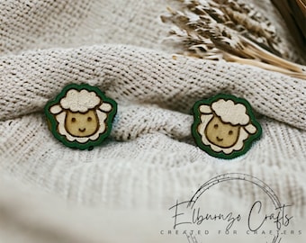Cute sheep stud earrings- handmade in Scotland