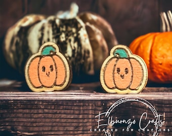 Cute Halloween pumpkin stud earrings- handmade in Scotland