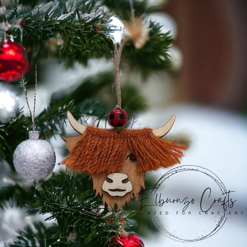 Highland Cow Scottish Christmas Tree Ornament Bauble Etsy