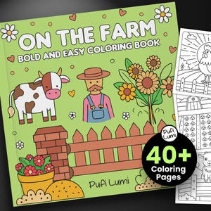 Farm Animal Coloring Pages, Farm Animals Coloring Sheets, Printable Animal Coloring workbook, Animal Activity Book, Instant Download