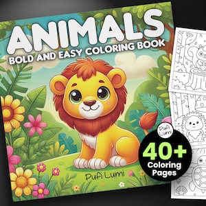 Tiere Malbuch, Löwe Malseiten, Wildtier-Tierkunst, lustige Färbung Aktivität, Malseiten für Kinder, druckbare Malseiten