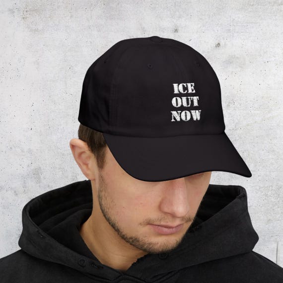 ICE OUT NOW Classic Dad Cap | Embroidered Text Baseball Hat