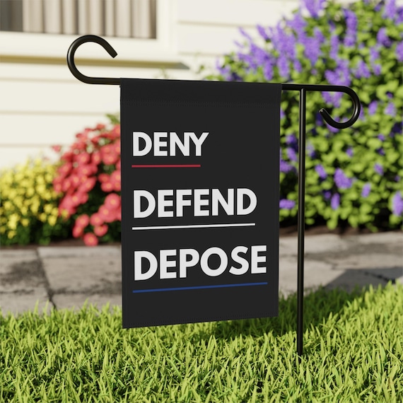 Deny Defend Depose Protest Flag, Resistance Statement, Yard Banner, Double-Sided Political Activist Sign, Durable Outdoor Democracy Decor