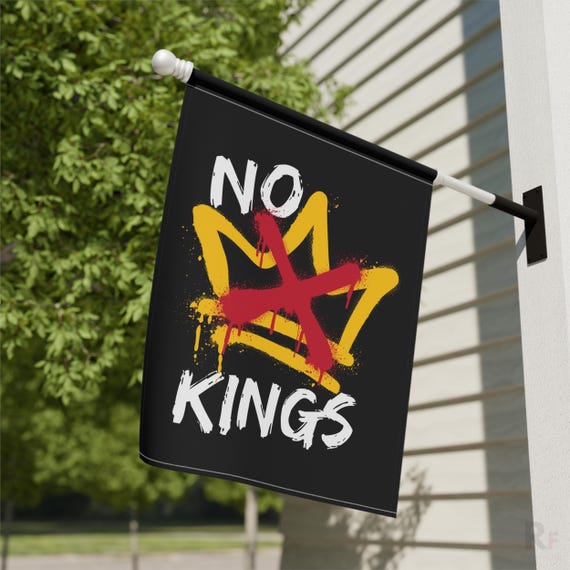 No Kings Protest Garden Flag: Double-Sided Graffiti Art