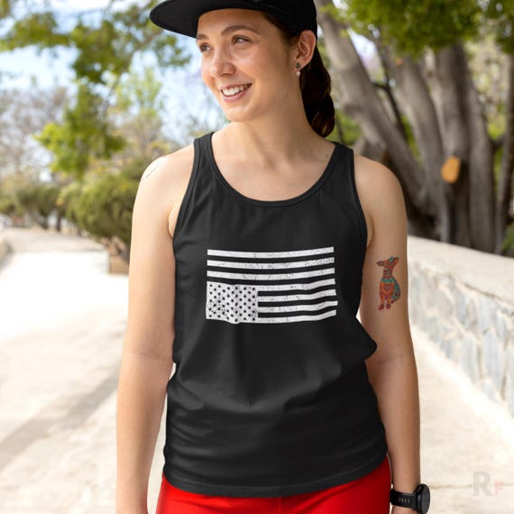 Resist Fascism Tank Top: Inverted Flag Graphic - Soft Jersey Cotton