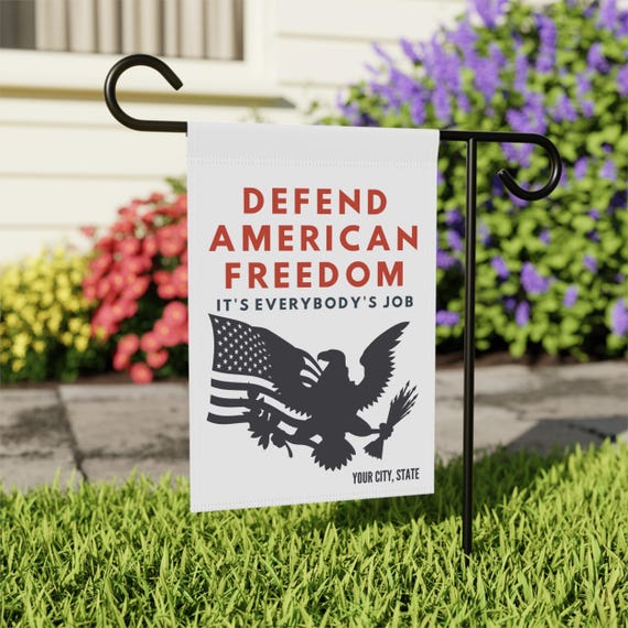 Double-Sided Patriotic Banner - Weatherproof, Fade-Resistant Yard Flag