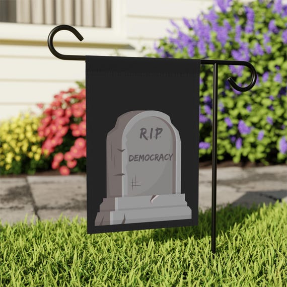 RIP Democracy Halloween Flag - Bold Outdoor Protest Decor