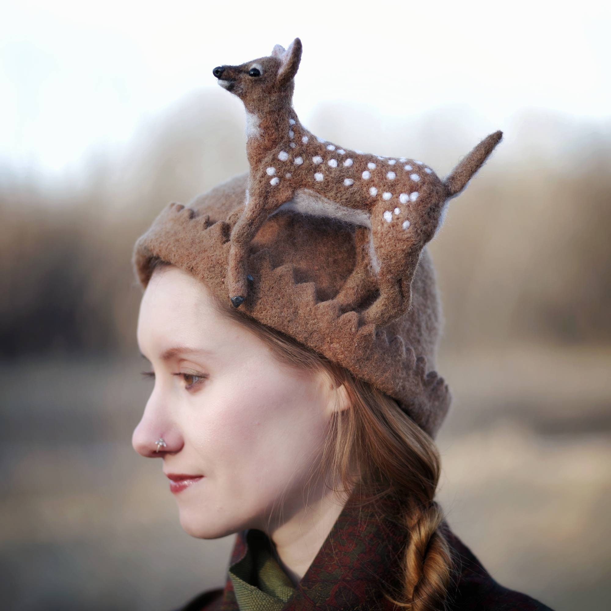 Fawn Hat Felt Hat Animal Hat Needle 