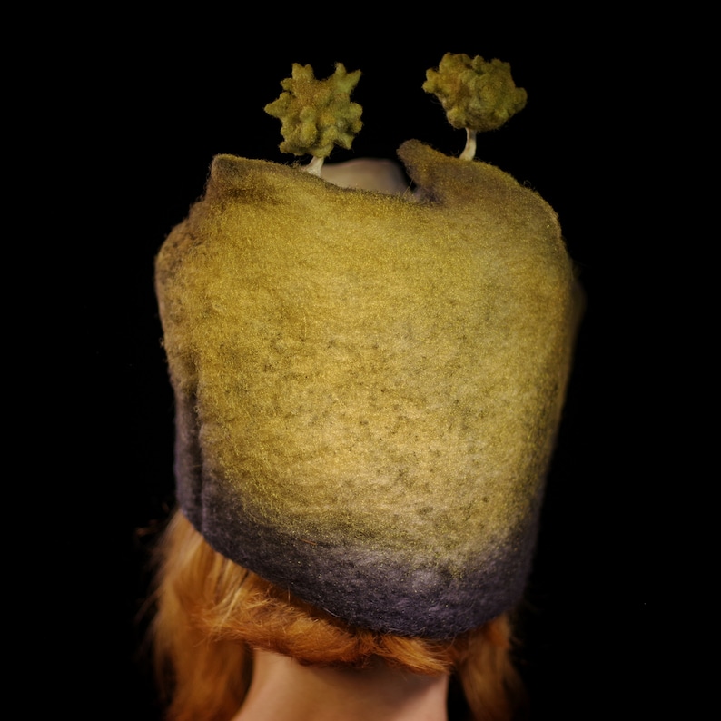 Art Hat needle felted wearable art medieval art couture hat handmade fashion weird fashion haute couture couture fashion image 4