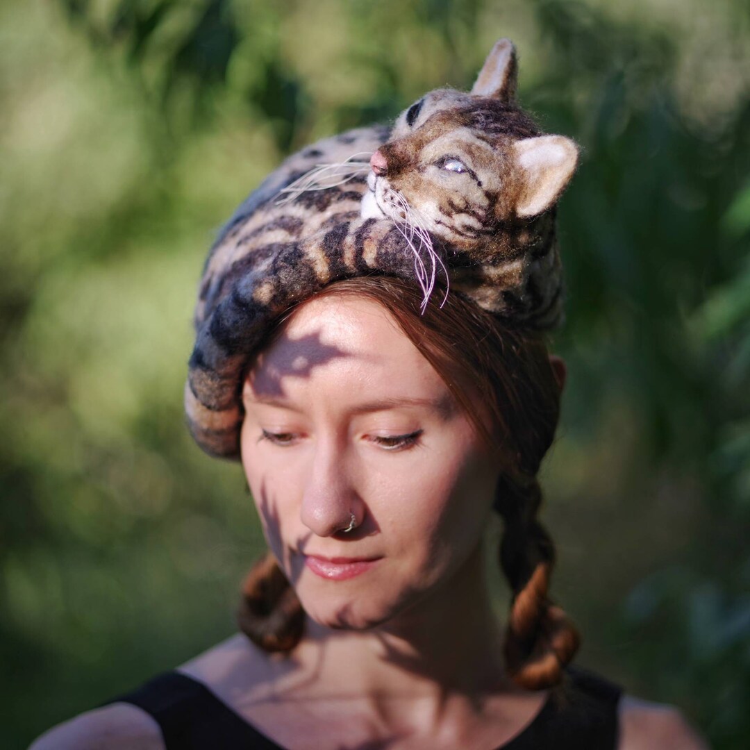 Custom Animal Hat Wearable Pet Portrait Customized Art Needle Felted
