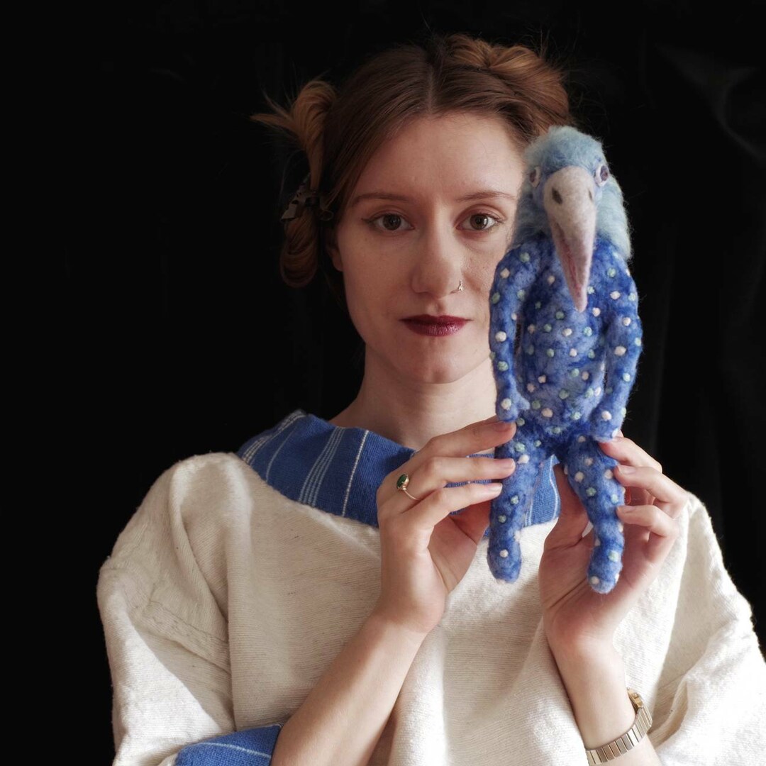 Bird Doll Needle Felted Bird / Original Design / Bluebird / Etsy