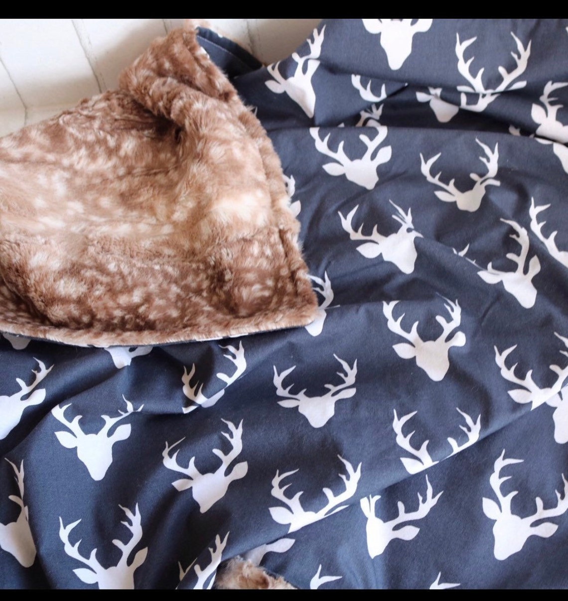 Personalized Baby Blanket Deer Blanket Animal Print Blanket Etsy