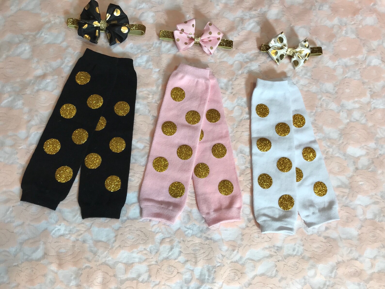 Pink and Gold Polka Dot Leg Warmers Baby Girl Glitter Dots Etsy
