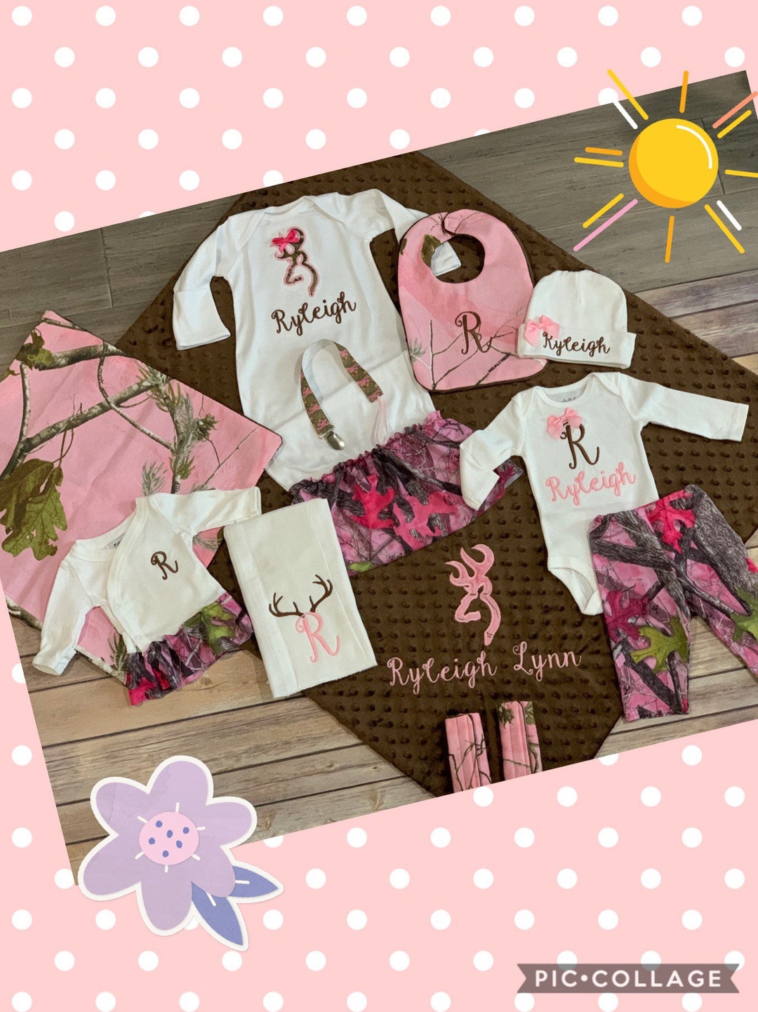 Baby Girl Pink Camo Outfit Personalized Pink Camo Etsy