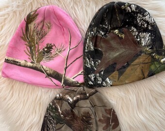 Camo Beanie, RealTree Mossy Oak Hat, Pink Real Tree Adult Kids and Baby