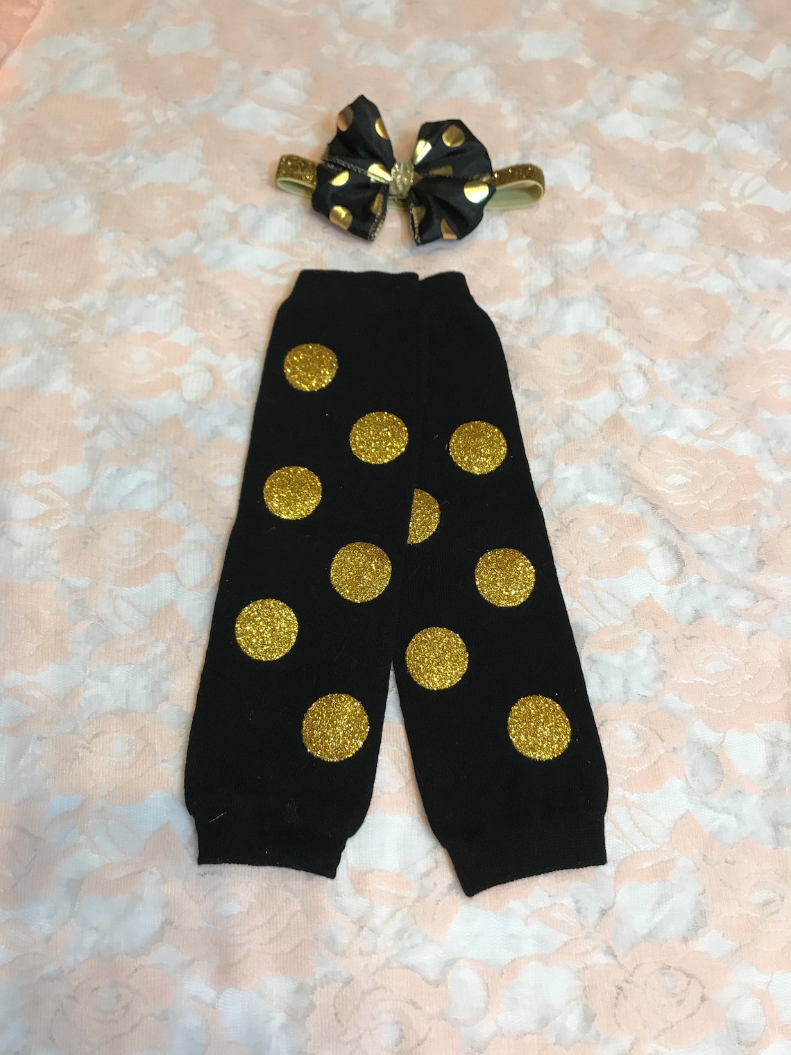 Pink and Gold Polka Dot Leg Warmers Baby Girl Glitter Dots Etsy