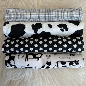 Burp cloths Farm Animals, Cow Print Baby Burps, Baby Shower Gift Bild 2