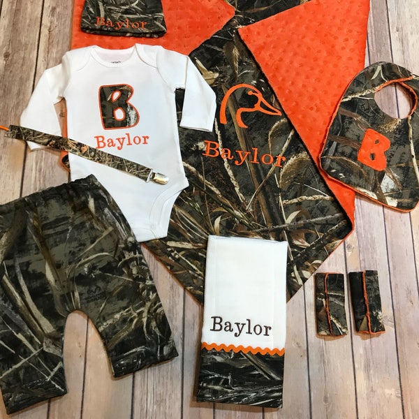 Baby boy camo coming home outfit Clearance