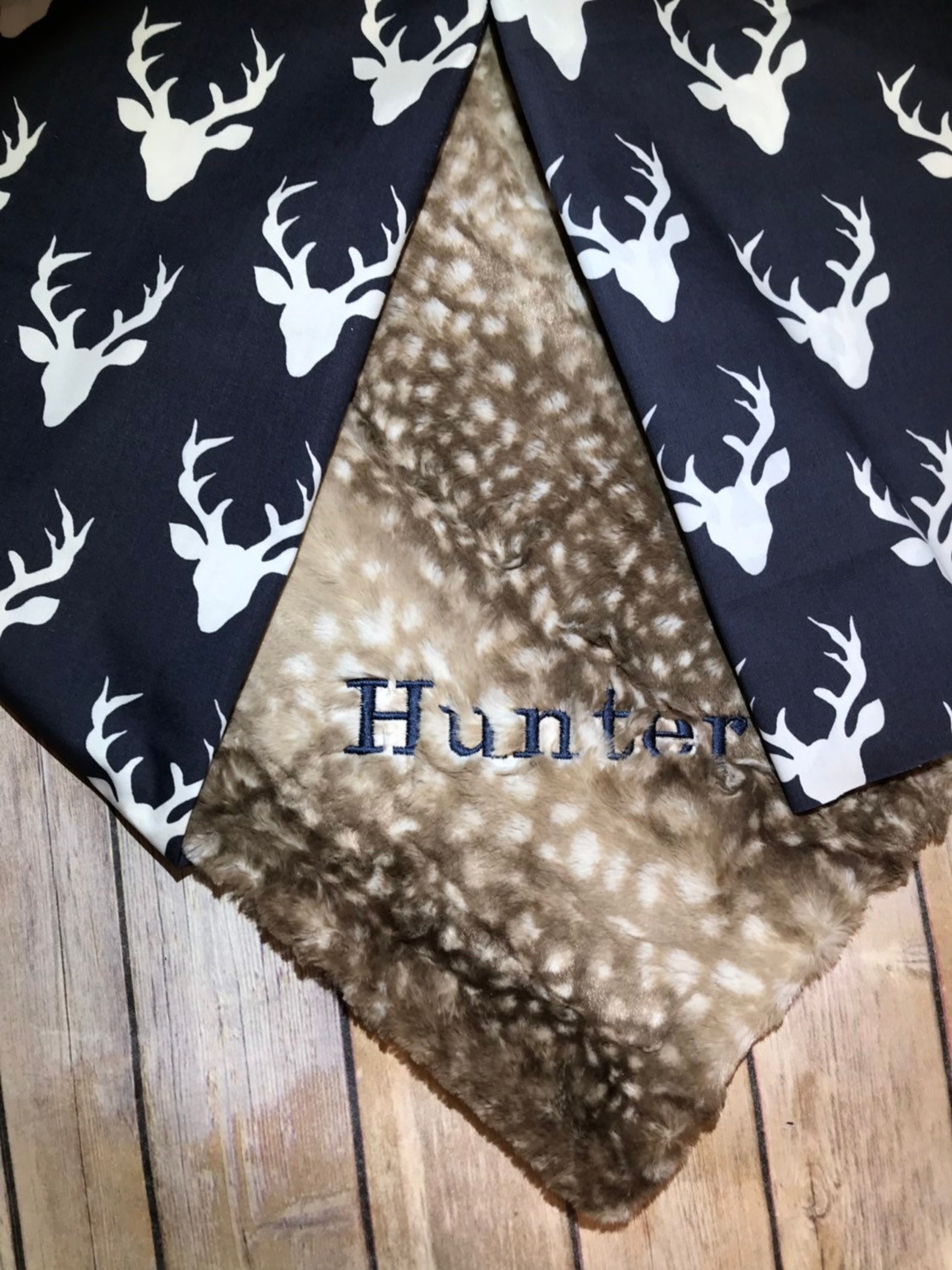 Personalized Baby Blanket Deer Blanket Animal Print Blanket Etsy