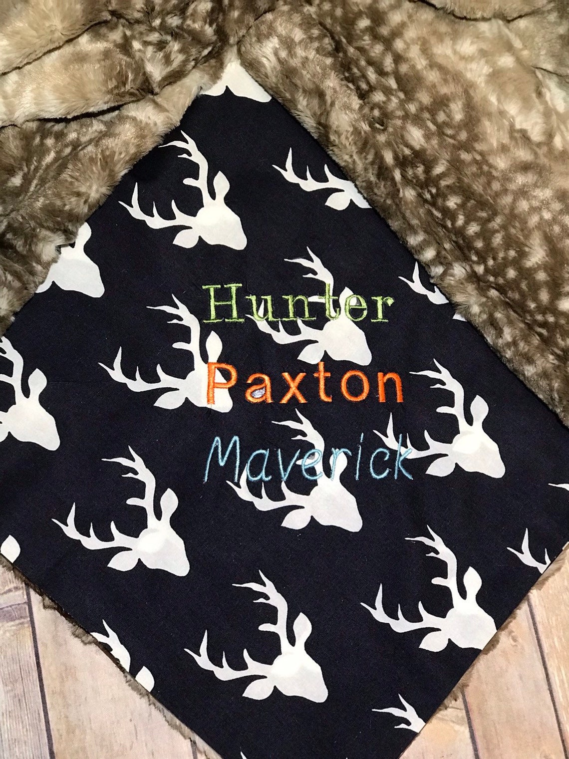 Personalized Baby Blanket Deer Blanket Animal Print Blanket Etsy