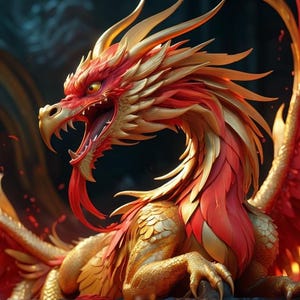 Lunar Dragon Download: Digital Art, Instant Downloadable Wallpaper, Downloadable Fantasy Art, Digital Poster, Dragon Art, Mythology