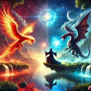 Lunar Dragon Download: Digital Art, Instant Downloadable Wallpaper, Downloadable Fantasy Art, Digital Poster, Dragon Art, Mythology