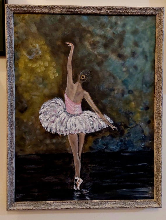 Opera Ballerina Italiana Danza Classica Dipinto Originale Su Tela