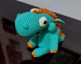 Handmade Crochet Dragon Amigurumi Plush Toy, Fantasy Stuffed Animal Gift