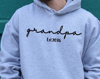 T-shirt grand-père est 2026, sweat-shirt grand-père personnalisé, faire-part de grossesse, cadeau pour un nouveau grand-père, cadeau fête des pères, cadeau de Noël