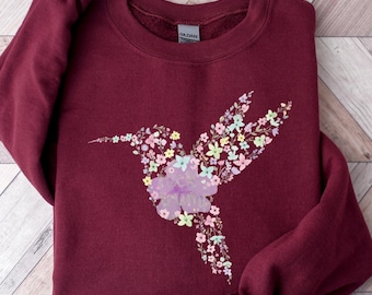 Subtle Anti Trump T-Shirt, Floral Hummingbird FDT Sweatshirt, Feminist Shirt, Political Protest Resist Hidden Message Subtle FDT Shirt