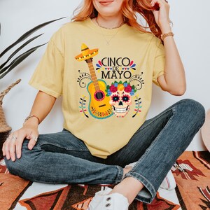Comfort Colors Cinco De Mayo Fiesta Shirt, Let&#39;s Fiesta Shirt, Cinco De Mayo Fiesta Party Shirt, Mexican Hat Shirt, Mexican Girl Shirt