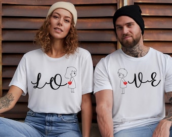 Couple Valentine Love Shirt, Romantic Matching Sweatshirt, Valentines Couples Gift, Funny Valentine Hoodies, Valentine's Day Gift