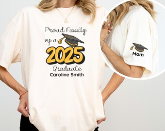 Chemise personnalisée Comfort Colors® pour seniors Chemises de remise des diplômes personnalisées Chemise de remise des diplômes personnalisée Famille promotion 2025 Chemise de remise des diplômes Famille fière