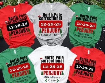 60 Quotes and Custom North Pole Correctional Shirt, Funny Family Matching Christmas Sweatshirt, Family Christmas Gift, Christmas Shirts 2025