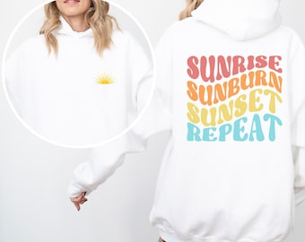 Sudadera "Hola Sol", sudadera playera, suéter de verano moderno, cuello redondo tropical, bonito atuendo de verano, regalo de vacaciones para amigos.