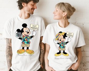 Disney Mickey & Minnie Shirt, Mickey Minnie Couple Happy Ever After Tee, Disney Wedding Sweatshirt, Just Married Honeymoon Matching Shirt