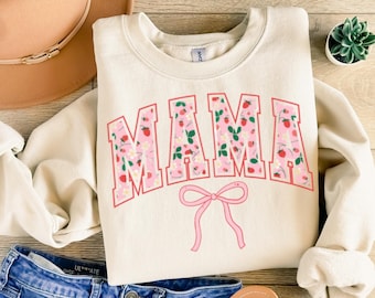 Strawberry Mama T-Shirt, Strawberry Mom Sweatshirt, First Mothers Day Gift for Mama Shirt, Baby Annoucement Shirt, Cute Strawberry Shirt
