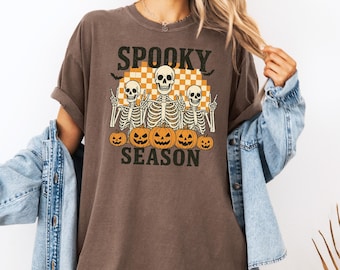 Camiseta de temporada espeluznante Comfort Colors®, camiseta retro espeluznante, Halloween espeluznante, camiseta de Halloween, estilo otoñal, camiseta acogedora de temporada, camiseta otoñal bonita
