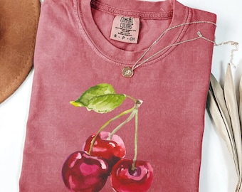 Comfort Colors® Vintage Cherry Shirt, Cherry Tee, Fruit Shirt, Retro Cherries Shirt, Cherry Lover Women Shirt, Summer Shirt, Food Lover Gift