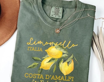 Comfort Colors® Retro Limoncello La Dolce Vita Tee, Lemon Shirt, Italy T-shirt, Coastal Granddaughter Aesthetic Amalfi Coast, Summer Shirt