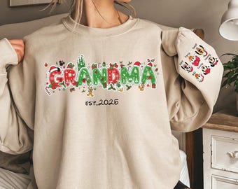 Mickey Christmas Grandma Shirt, Disney Family Mama Holiday Tee, Christmas Minnie Kids Sweatshirt, Custom Christmas Granny Shirt, Xmas Gift
