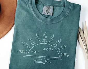 Camiseta de sol Comfort Colors®, camiseta de verano, camiseta de playa, camiseta para el sol, regalo para mujer, camiseta de sol bohemia, camiseta de sol, regalo para ella, camiseta de vacaciones