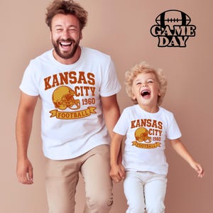 Kansas City Football Shirt, Vintage 90s Style Game Day Sweatshirt, Kansas City Team Football Tee, Dad and Son Football Tee