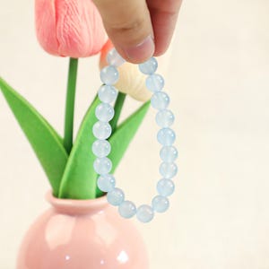 8MM Blue Healing Crystal Bracelet, Stretchy Gemstone Bracelet, DIY Jewelry Supplies, Energy Protection, Bracelet or Spacer Beads Available