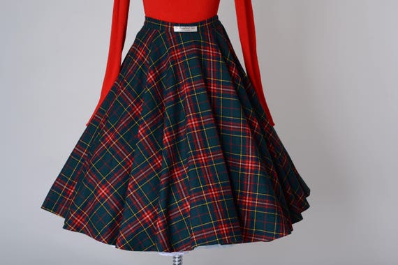 Vintage 1960s Pendleton Circle Skirt Plaid Doughnut Skirt | Etsy