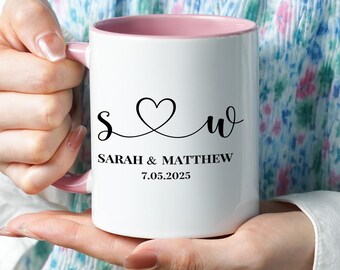 Personalized Mr & Mrs Coffee Mugs, Custom Couple Mr and Mrs Mugs, Couple Coffee Mug Set,Wedding Gift, Engagement Gift for Her