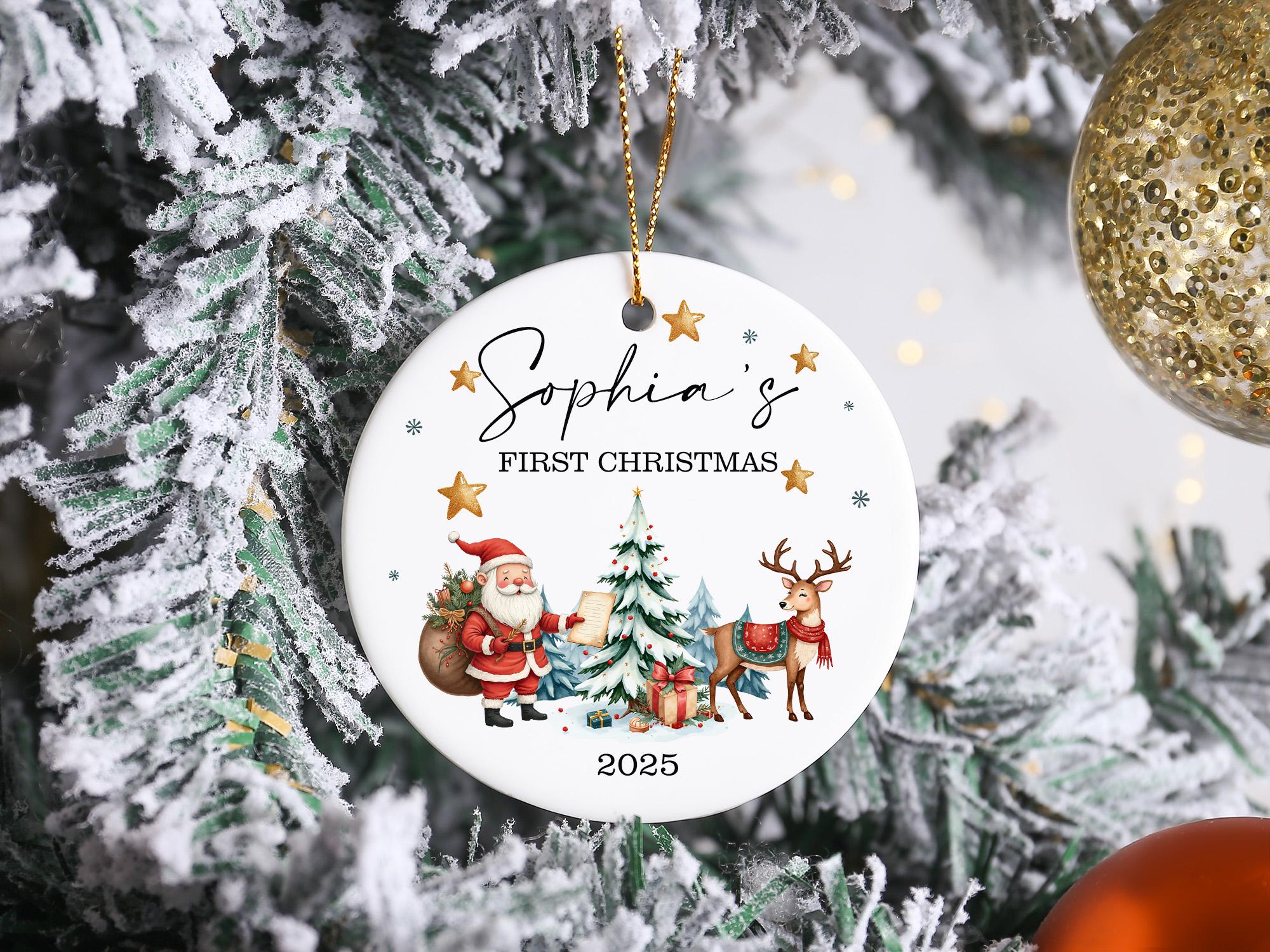 Lot De 3 Décorations De Noël En Céramique à Peindre - Sapin, Père Noël, Renne