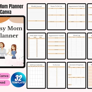 Busy Mom Planner Digital Template Stay at Home Mom Planner Life Organizer for Mom Life Planner Printable Editable Task Planner for Busy Moms